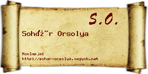 Sohár Orsolya névjegykártya