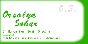 orsolya sohar business card