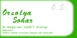 orsolya sohar business card